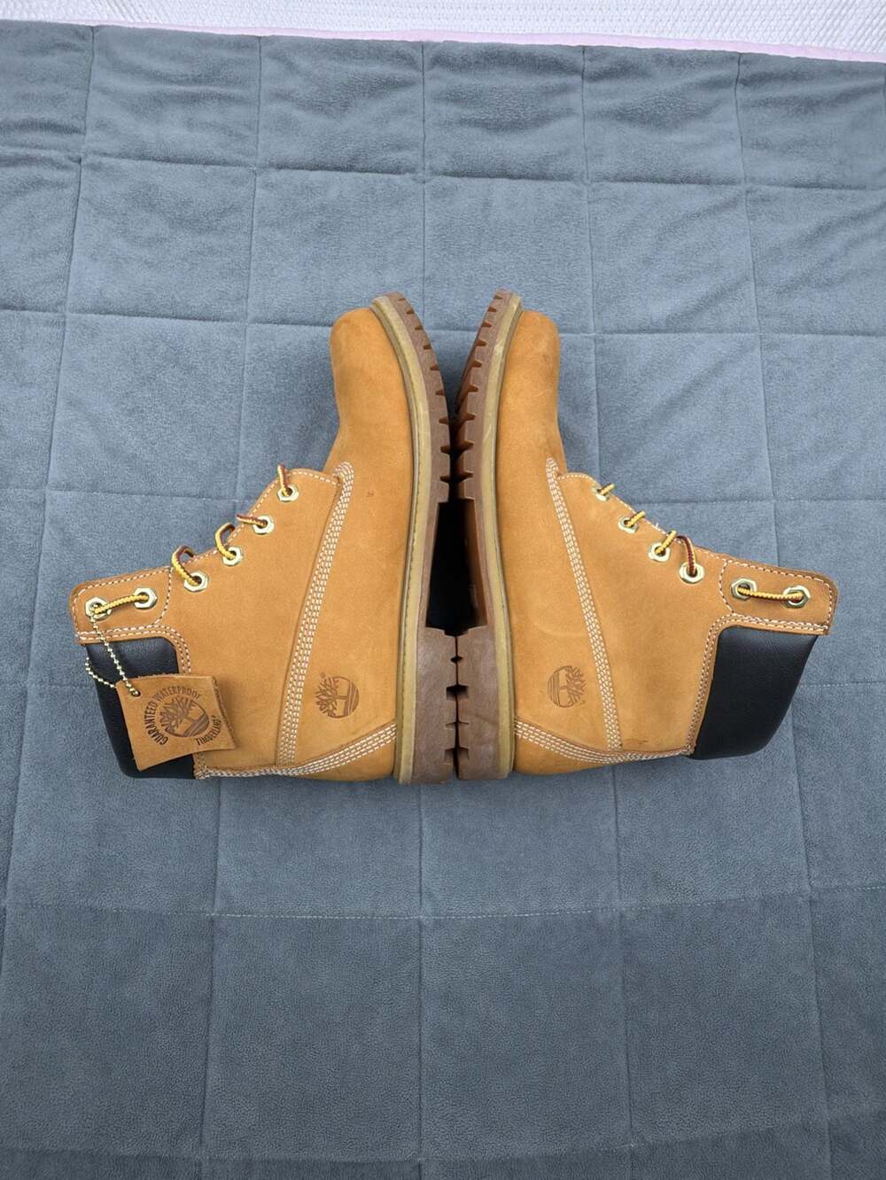 Timberland Premium 6-Inch Waterproof Wheat Nubuck Leather Boots Size 10